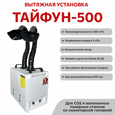 Тайфун-500 с двумя дымоприемниками Ø75мм